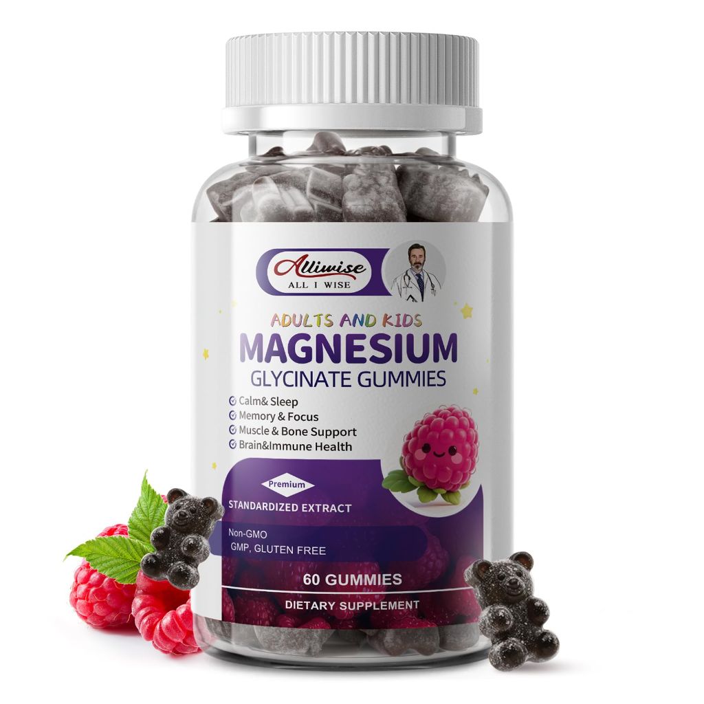 Magnesium Glycinate Gummies 400mg 60 Count Raspberry Flavor