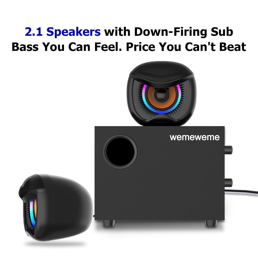 Wemeweme Computer Speakers, PC Speakers with Subwoofer