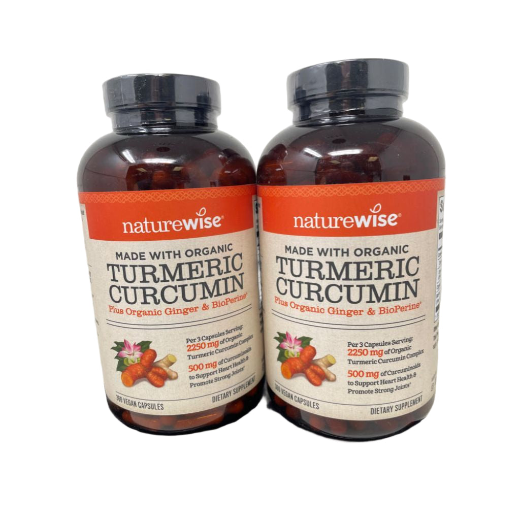 NatureWise Turmeric Curcumin 2250mg, 360 Caps - 2 Pack (240 Day Supply)