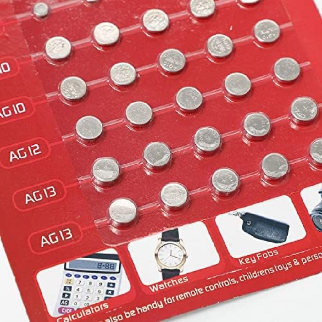 Cotchear High Power Alkaline Coin Cell Batteries -50pcs (Assorted Sizes)
