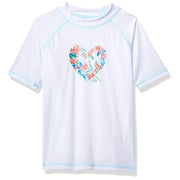 Kanu Surf Big Girls Jade UPF 50+ Sun Protective Rashguard Swim Shirt, Leonie White, Medium (10)