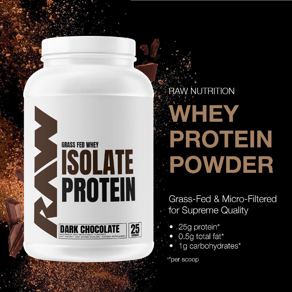 RAW Whey Isolate Protein Powder, Salted Caramel, Naturally Flavored & Sweetened - 25 Servings