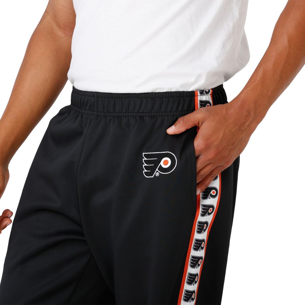 FOCO Men's Standard NHL Team Color Stripe Logo Track Suit Pants (Small)