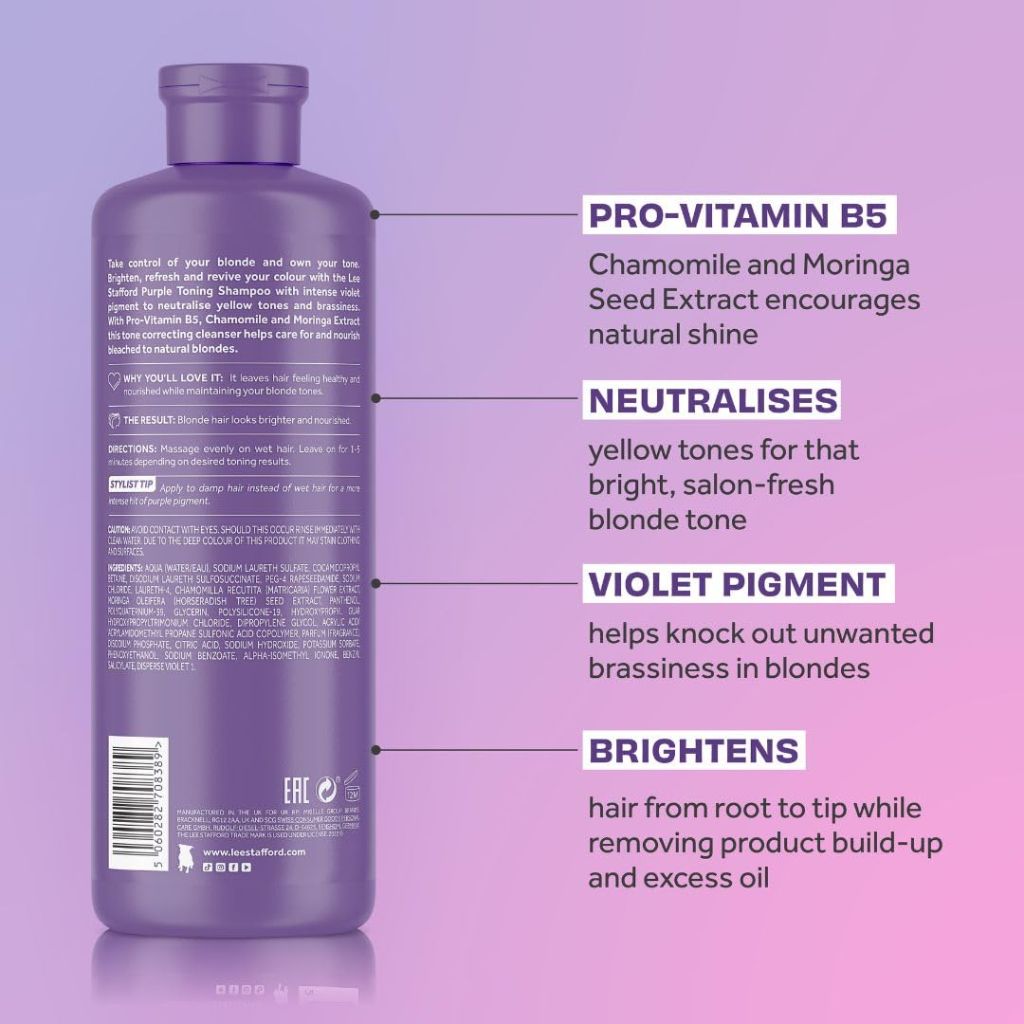 Lee Stafford Smoothing Shampoo | Illuminate & Shine - 16.9 Fl Oz