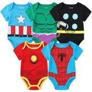 Marvel Avengers Baby Boys 5 Pack Short Sleeve Bodysuit - size 18M
