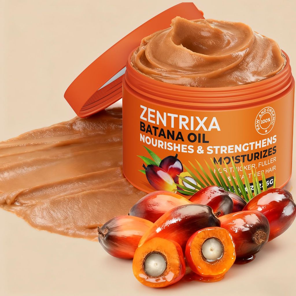ZENTRIXA Batana Oil for Hair - 100% Raw, Cold Pressed, Unrefined & Organic Hair Mask - Prevents Hair Loss, (8 oz)