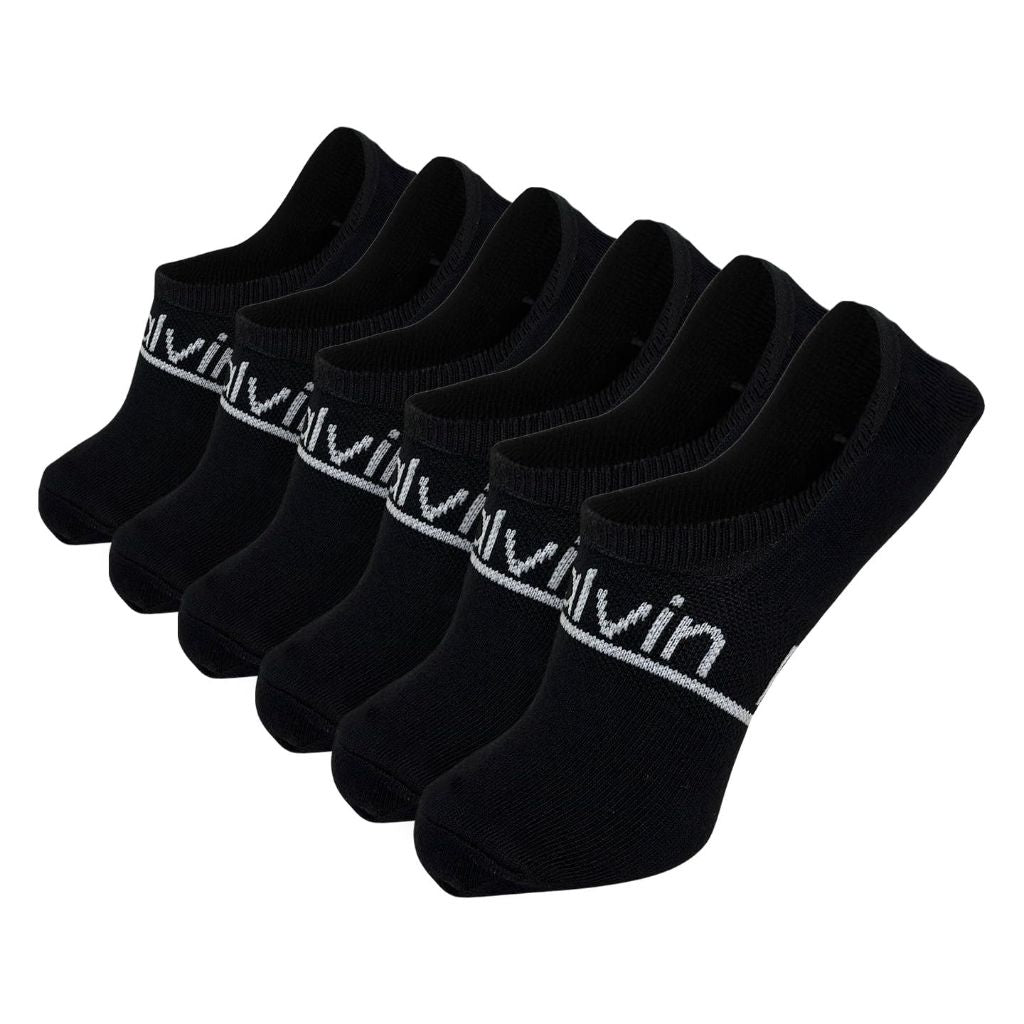 Calvin Klein Women's Lightweight Low Cut No-Show Liner Socks - 6 Pack (One Size, Black)