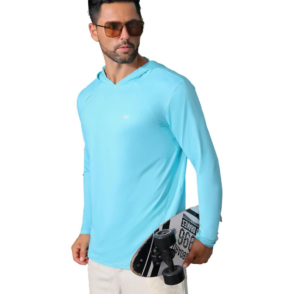 SZ L, Angel season Men's Rash Guard Shirts UPF 50+ Long Sleeve Swim Shirts Quick Dry UV Sun Protection Lightweight