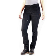 SZ 12x30 Dovetail Workwear Maven Slim Cargo Pants for Women, | Heathered Black Denim