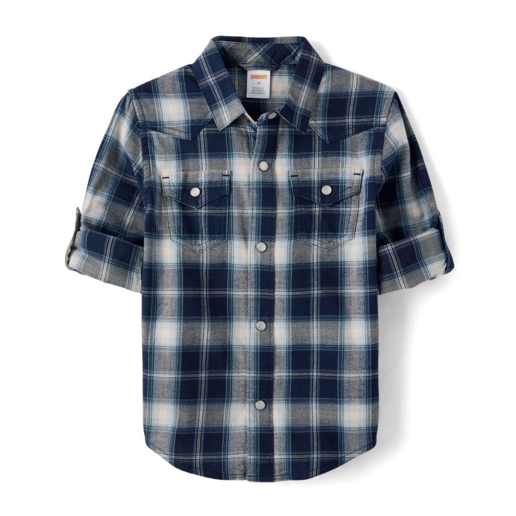 Gymboree, Toddler Long Sleeve Plaid Button Up ,Tidal Size 8