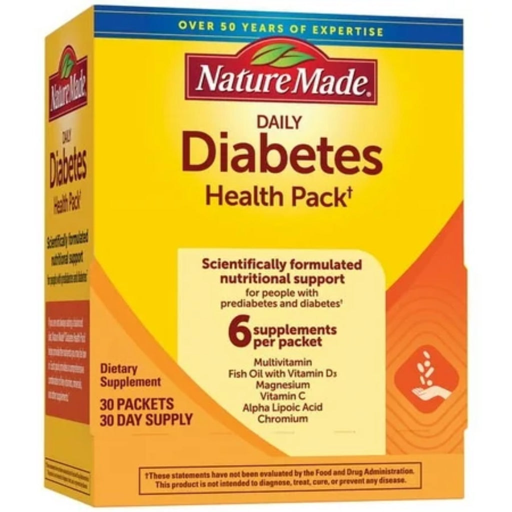 Nature Made Diabetes Health Pack Daily Supplement Packets  30 Ct