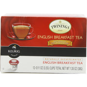 Twining English Breakfast Decaffeinated Black Tea, K-Cup, 12-Count