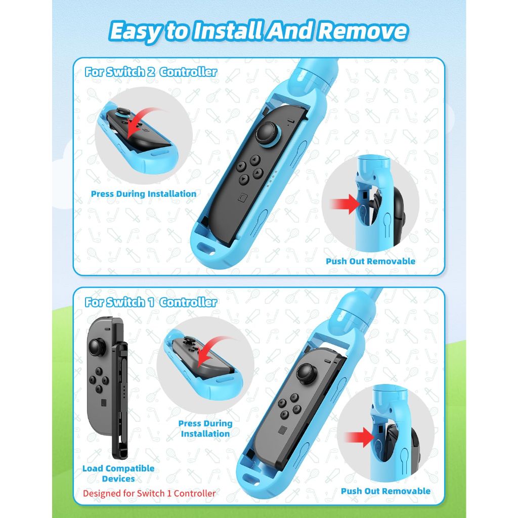 MENEEA Golf Club Grip for Nintendo Switch 2/Switch 1 Joy-Con