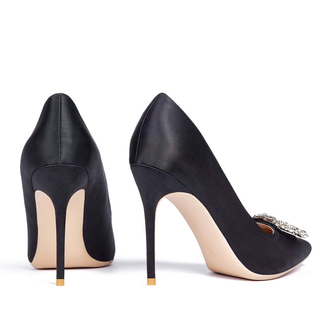 Elisabet Tang Women's Pumps, Black Satin - size 9.5