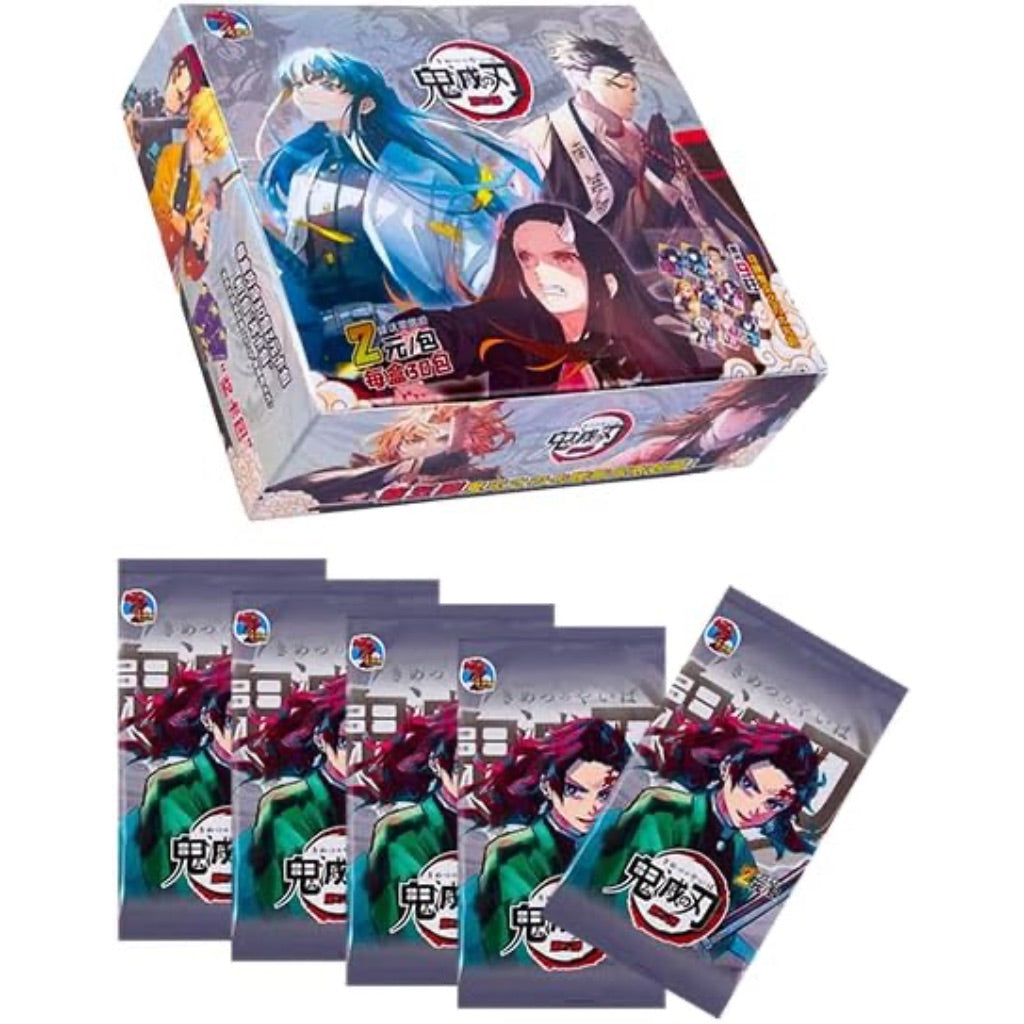 Anime Trading Cards: Demon Slayer collectable Trading Cards - Assorted collectable Cards - Booster Pack Box - Booster Packs - GM-0502 (30 Packs)