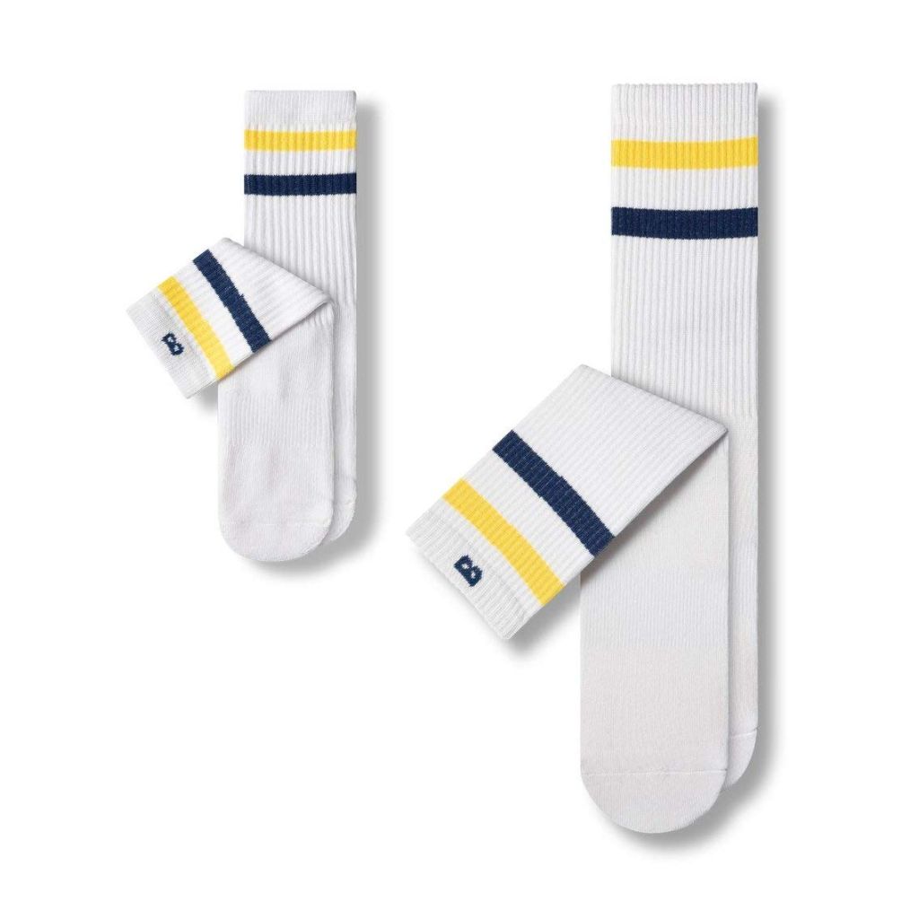 Dad + Kid Twinsies Cushion Crew Socks in White, Size Small (18 Mos - 3T) - Chocolate Chip Shot