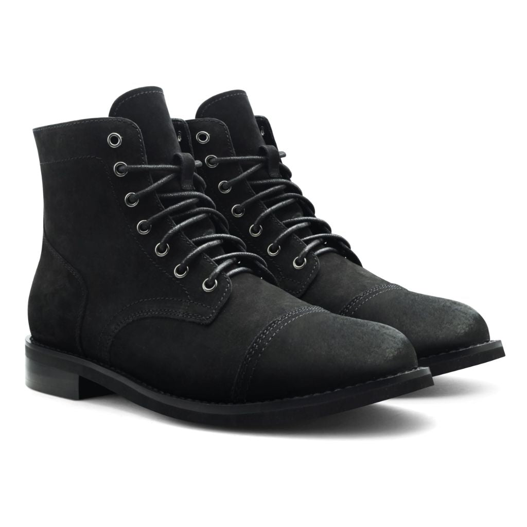 PARTY Mens Dress Boots - Casual Lace-up Chukka Leather Boots for Men,LINUS-BLACK-9