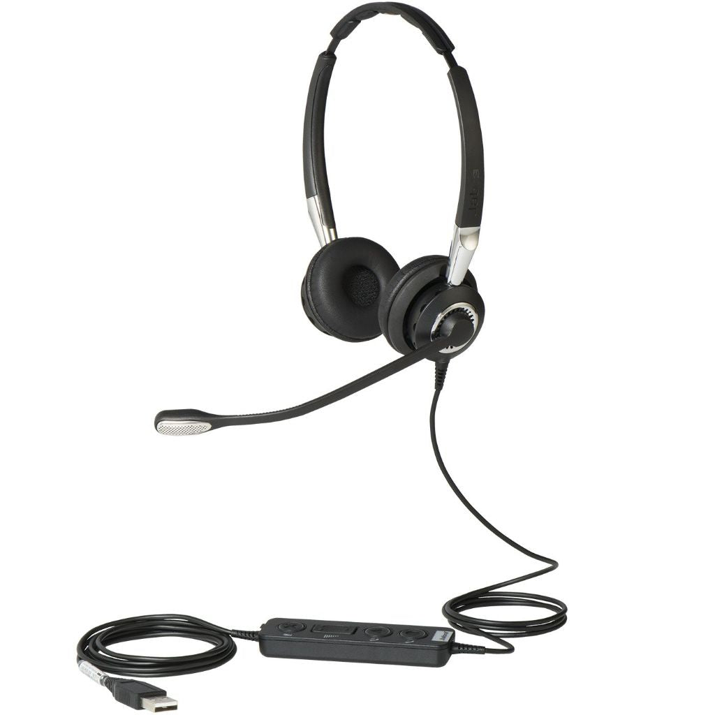 Jabra 2400 II USB Duo CC Wired Call Center Headset for Softphone with Noise Cancelling Microphone