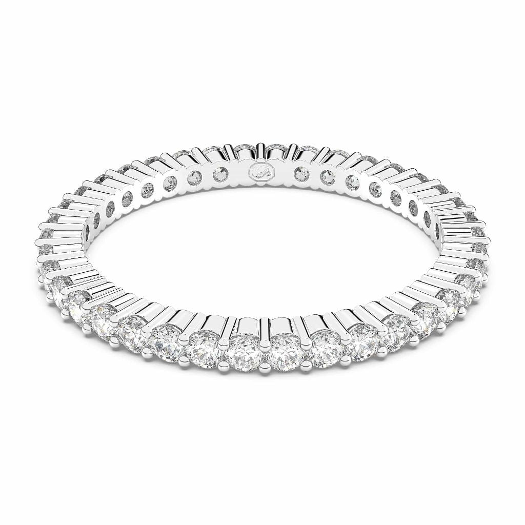 Swarovski Vittore Matrix Ring - White, Silver-Tone Finish (5656300), Size 52