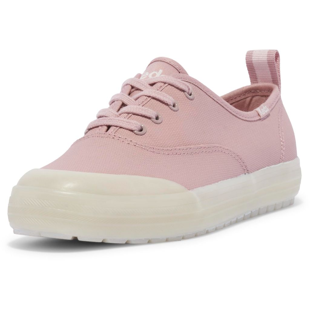 Keds Women's Keds Champion Toe Cap Lace Up, Mauve/White TRX Splash Canvas, 5 Medium