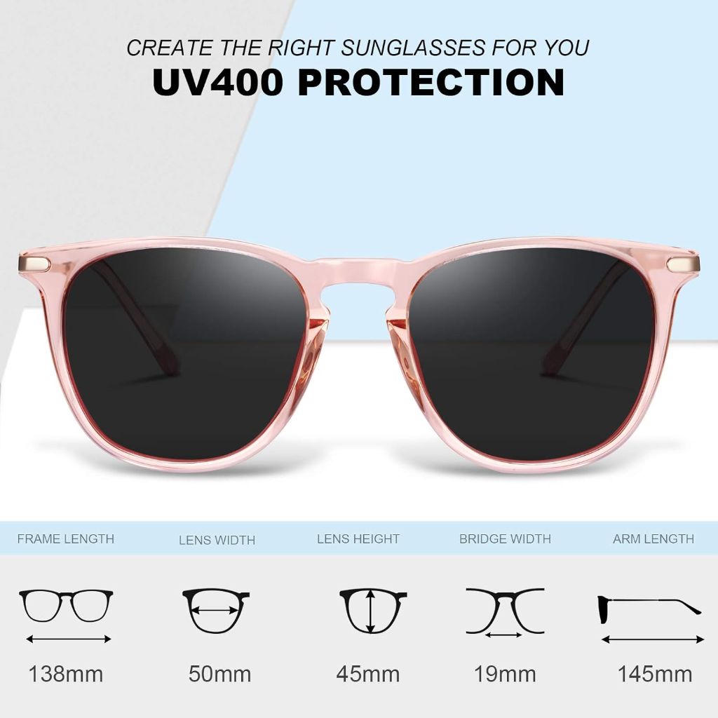 Trendy Polarized Sunglasses for Women 100% UV Protection, Outdoor Driving Sunnies Italy Acetate Frame Eyewears