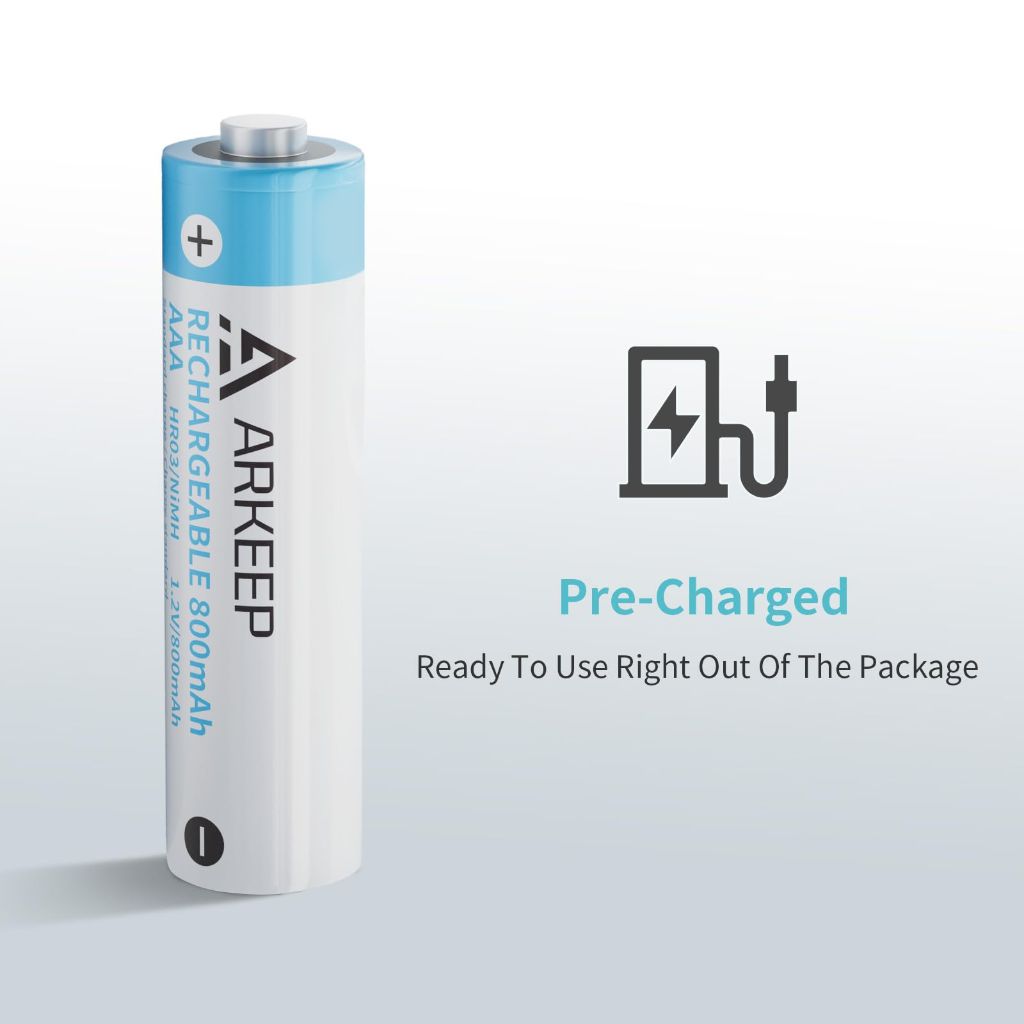 ARKEEP Rechargeable AA Batteries, 8-Pack