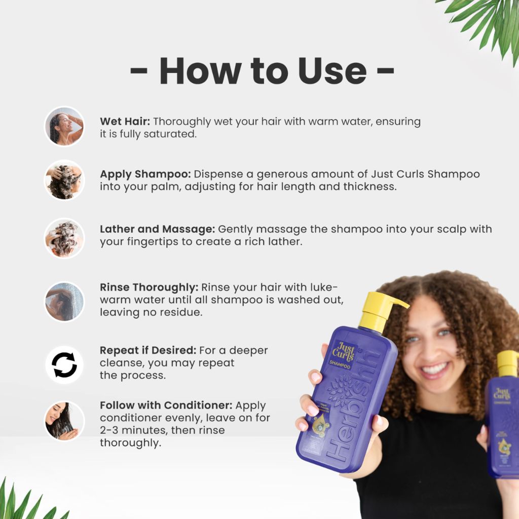 Herbishh Curly Hair Shampoo and Conditioner Set (3 X 16.91 Fl Oz)