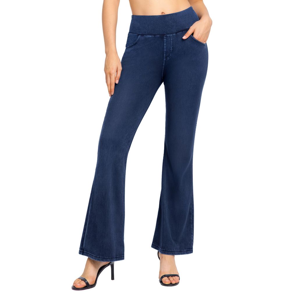 CLOZOZ High Waisted Flared Jeans for Women, Denim Blue, 3X-Large 31" Inseam