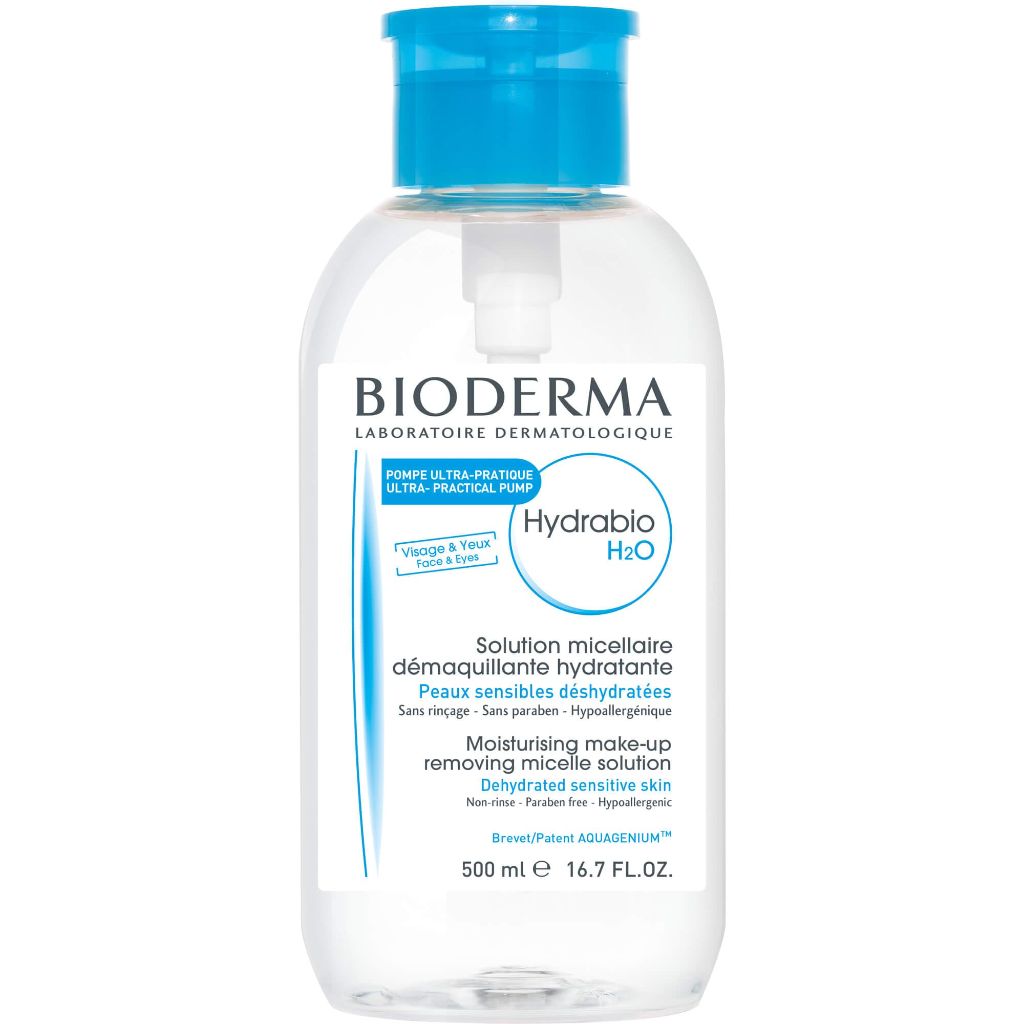 Bioderma Hydrabio H2O Micellar Water Pump, Cleansing and Makeup Remover 16.9 Fl Oz