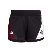 adidas Women's D4T Woven Training Texas A&M University Shorts, Black, Maroon, White- size XS (3")