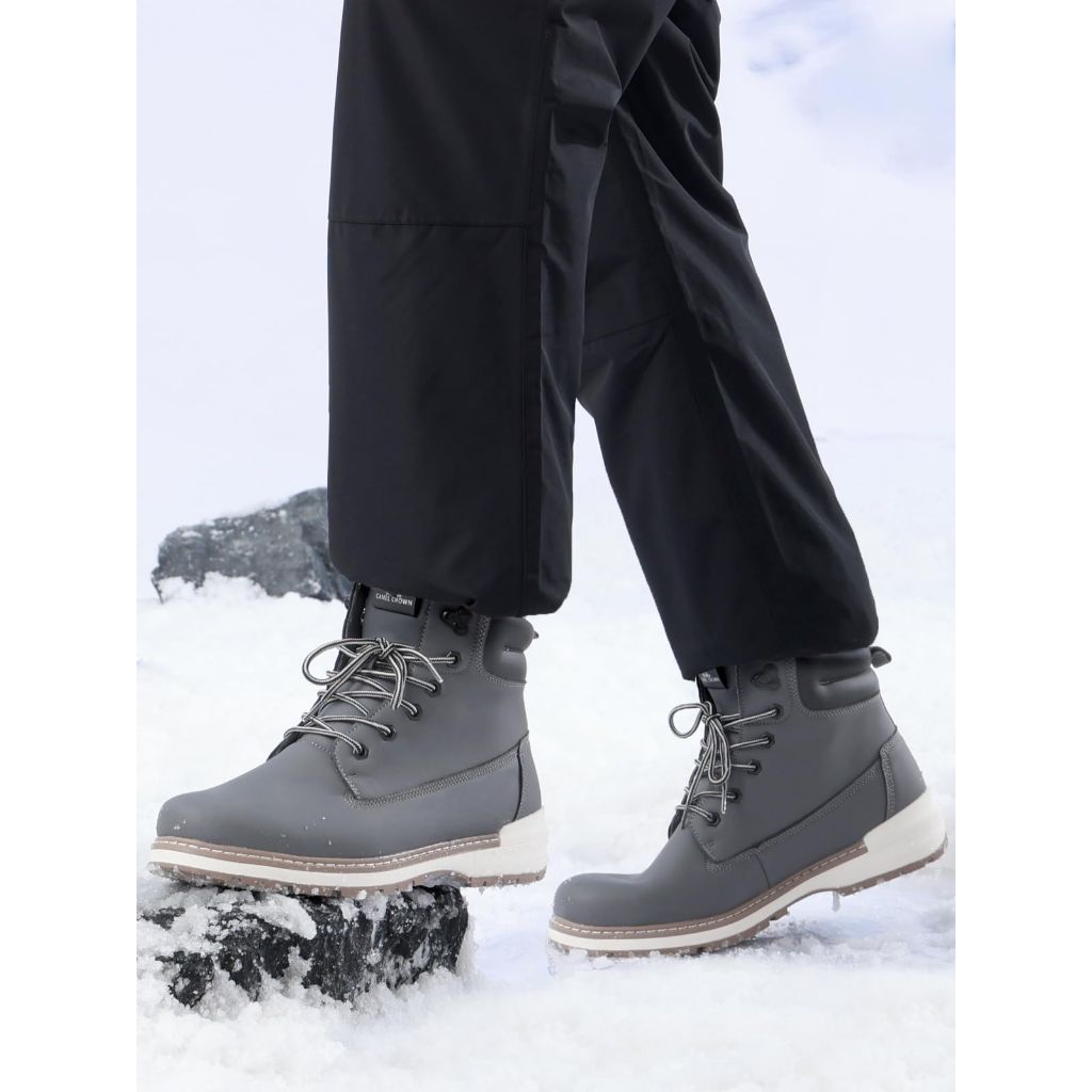 CAMEL CROWN Work Boots for Men Water-Resistant Soft Toe Non Slip, Comfortable Insulated Industrial Construction Boots Dark Grey 10