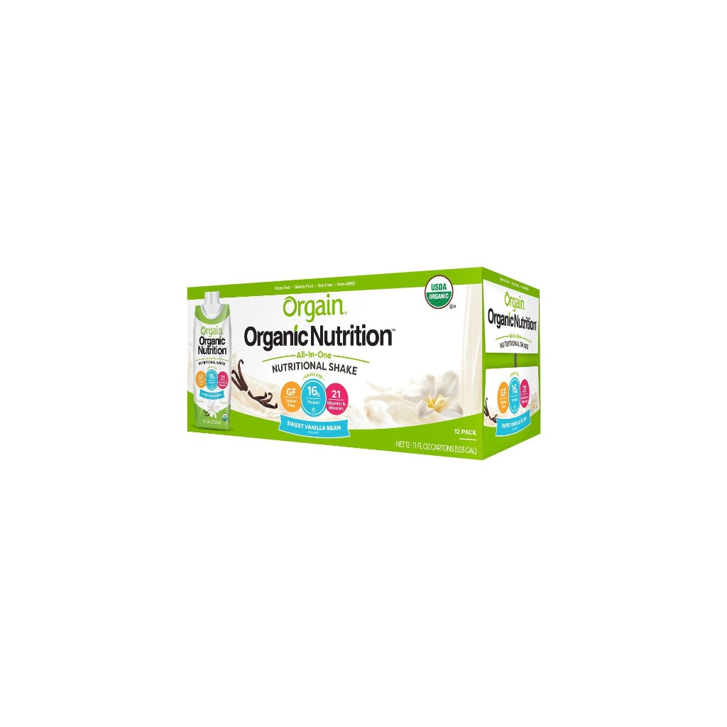 Orgain Organic Nutrition Shake Sweet Vanilla Bean 12 Shakes