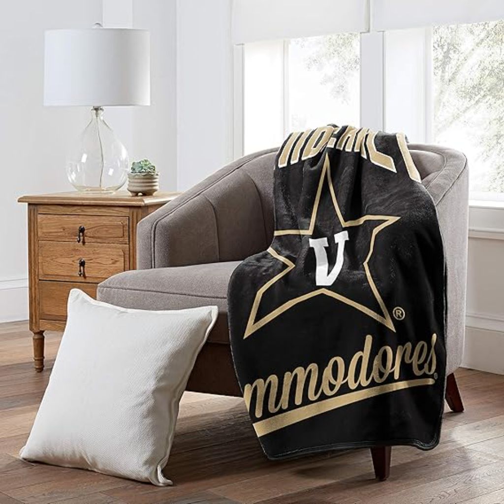 Northwest NCAA Vanderbilt Commodores Unisex-Adult Raschel Throw Blanket, 50" x 60", Signature