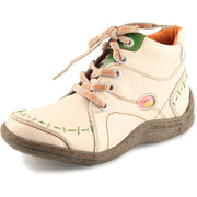 TMA EYES Women Stitching Shoes Leather Lace-up Low Heel Handwork Casual Boots - Size 6.5