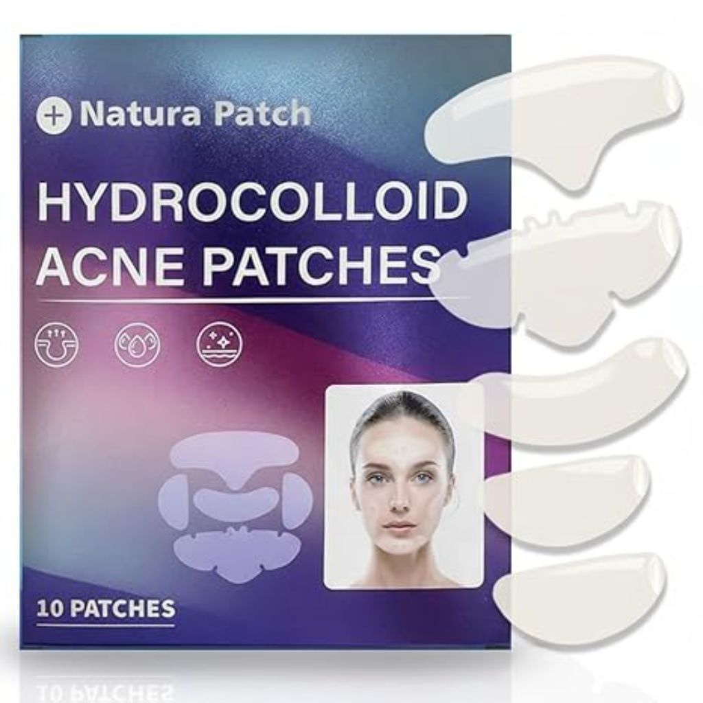 Natura Patch Hydrocolloid Full Face Acne Patches – Invisible Finish, 10ct