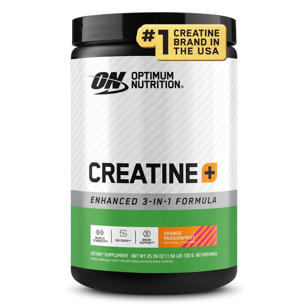Optimum Nutrition Creatine Monohydrate Plus Powder, Orange Passionfruit Flavored - 80 Servings (720 Grams)