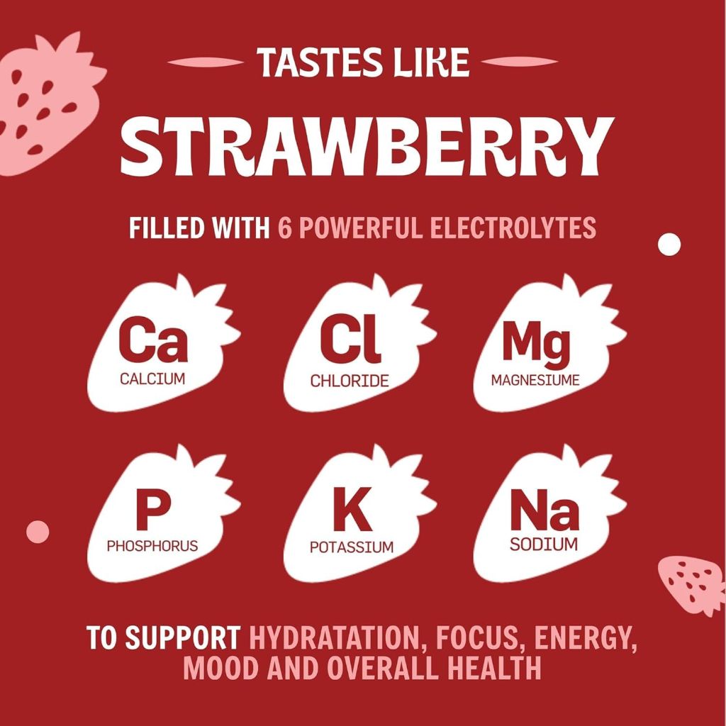 Vitalogix Naturals Electrolyte Powder – Zero Sugar Hydration Mix | 90 Servings | Strawberry Flavor