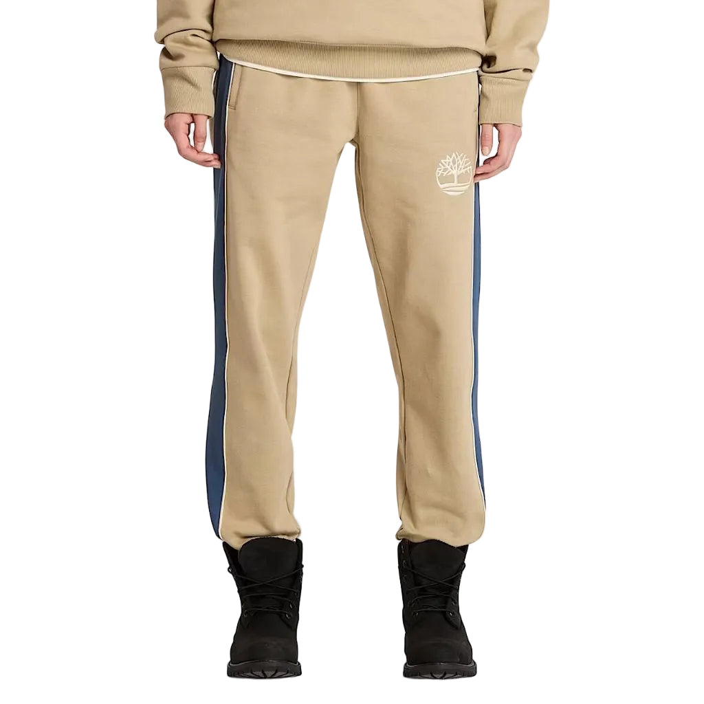 SZ L, Timberland Men's Cut and Sew Sweatpant, Lemon Pepper-Dark Denim,