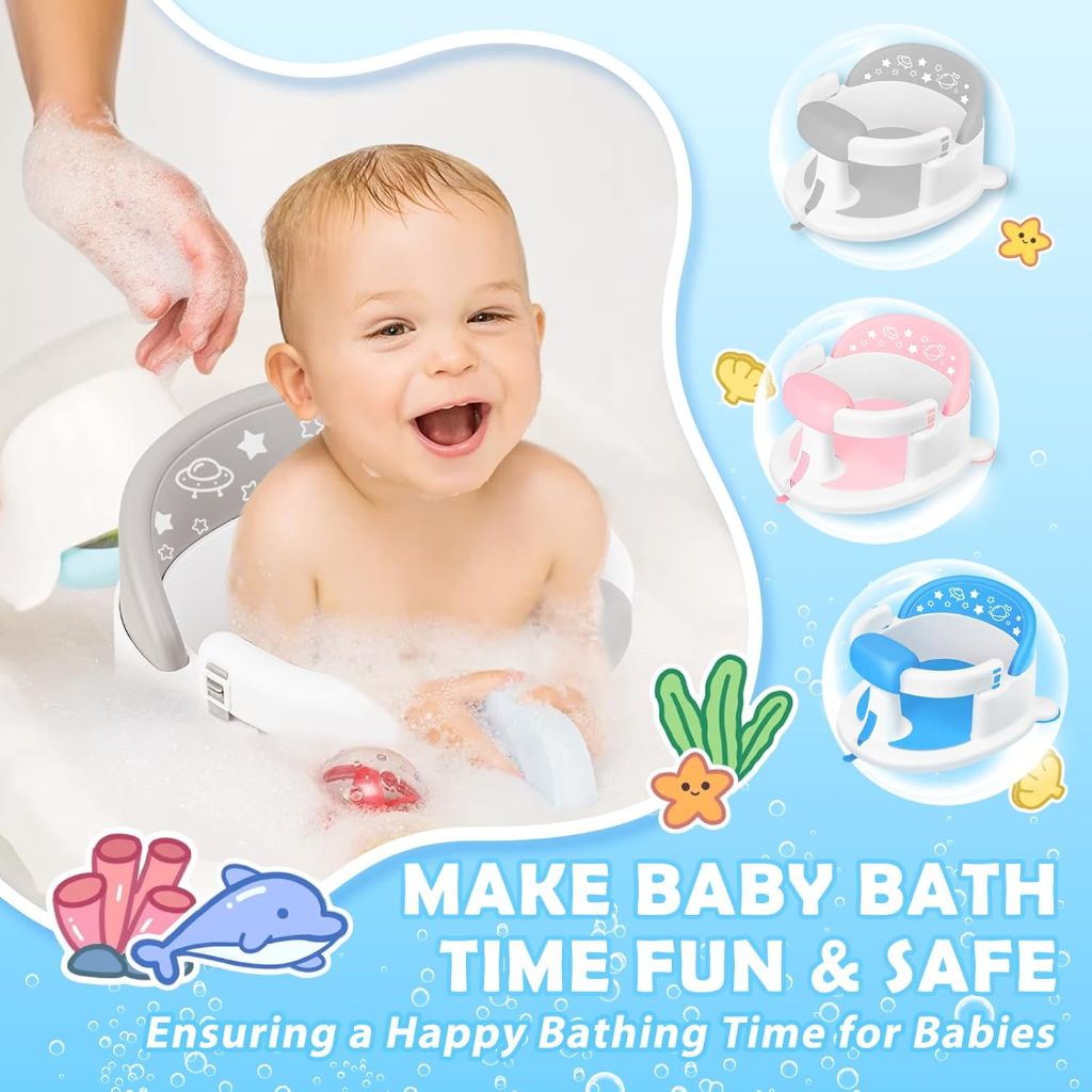 Baby Bath Seat for Babies 6 Months & up | Gray
