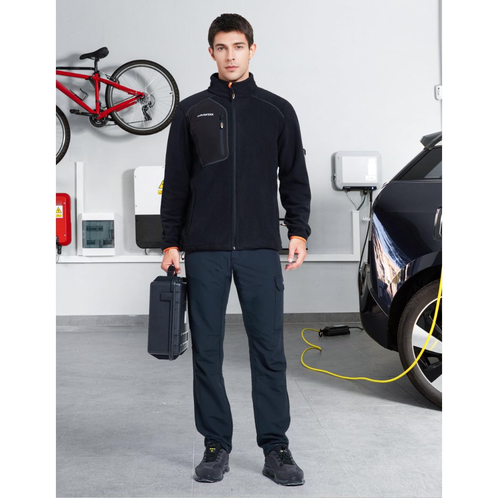 DURAWERK Men's Full-Zip Fleece Jacket - Black, XL