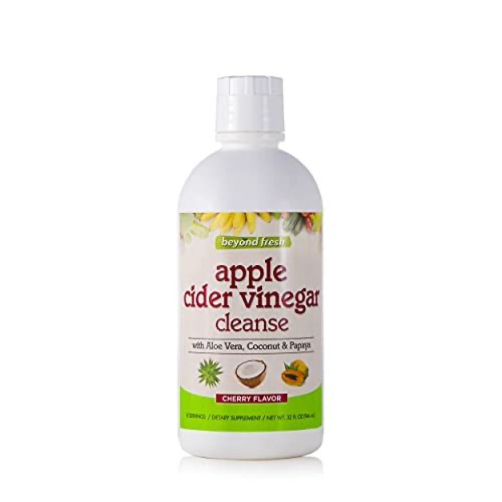 Beyond Fresh Apple Cider Vinegar Cleanse, Promotes Gut Health, Weight Support and Cleanse, Excellent Source of Fiber, Cherry Flavor 32 Fl Ounce, White
