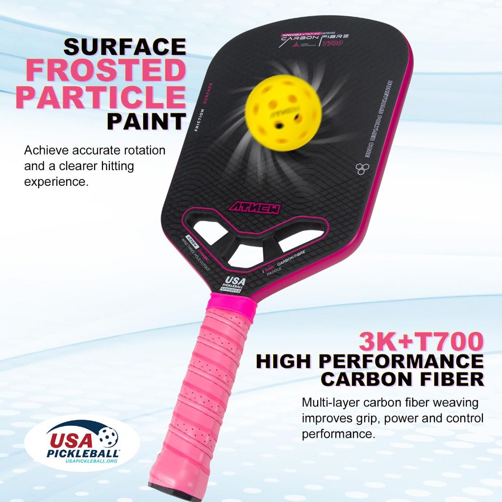 Atnew Pickleball Paddles T700 3K Carbon Fiber