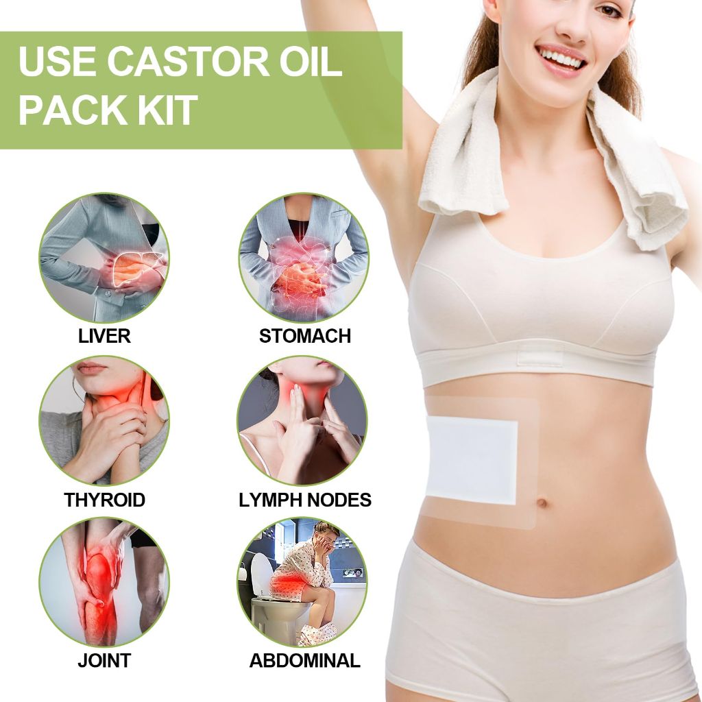 Silicone Gel Castor Oil Pack Wrap Patches - 20ct.