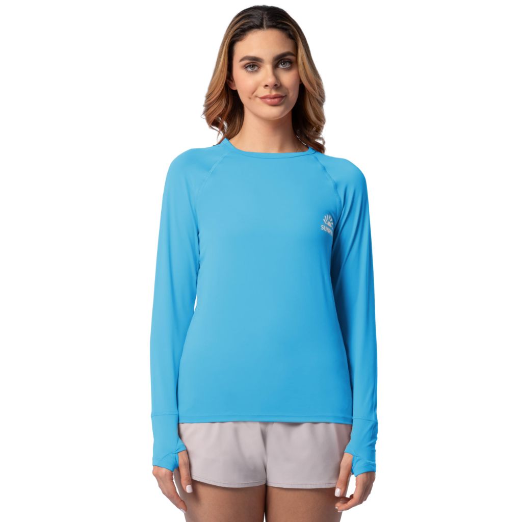ColdPruf Women's Sunpruf Long Sleeve Performance Sun Protection UPF 30 T-Shirt, Ocean Blue, X-Large