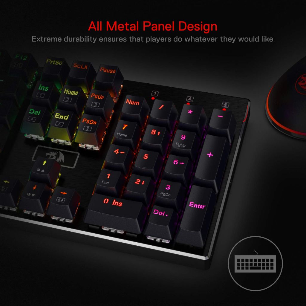 Devarajas Redragon K556 RGB LED Backlit Wired Mechanical Gaming Keyboard - Black