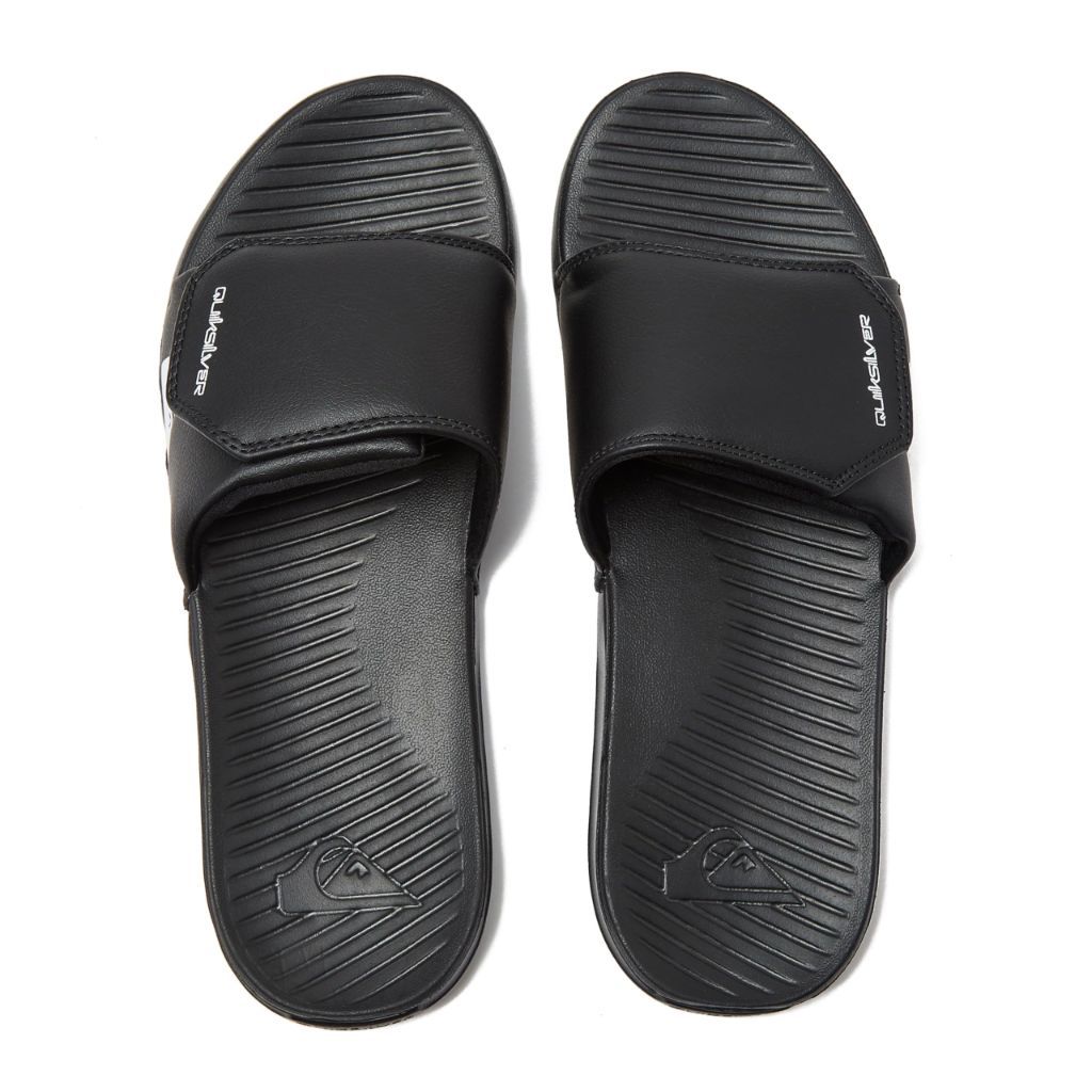 Quiksilver Men's BRIGHT COAST ADJUST Sandal, Black/White/Black, 8 Medium US