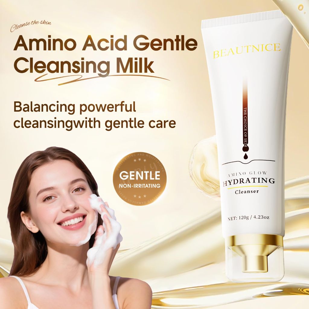 BEAUTNICE Amino Glow Hydrating Cleanser | Gentle Deep - Cleansing Face Wash, 4.23oz