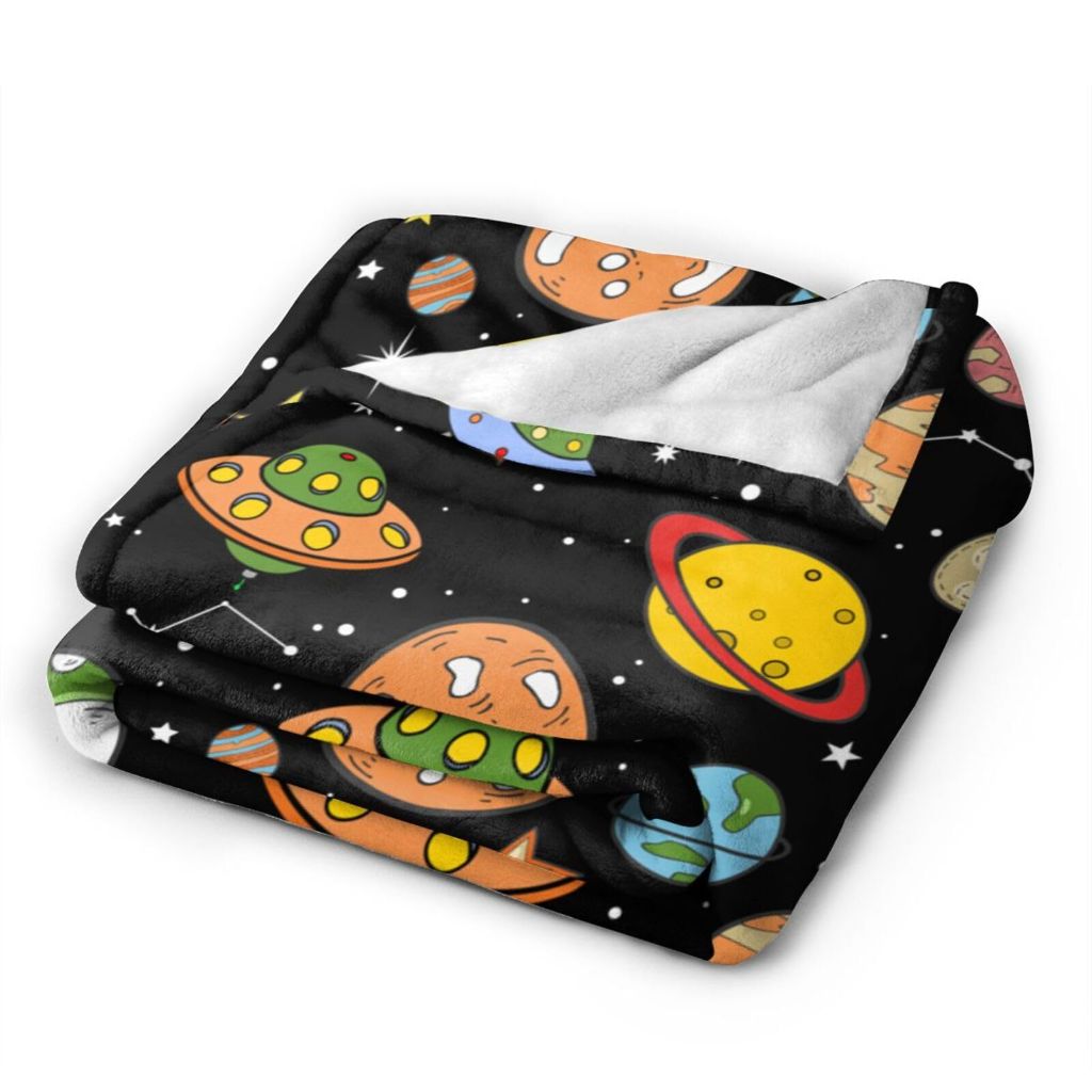 Galaxy & Planets Soft Fleece Throw Blanket - 60" x 50"