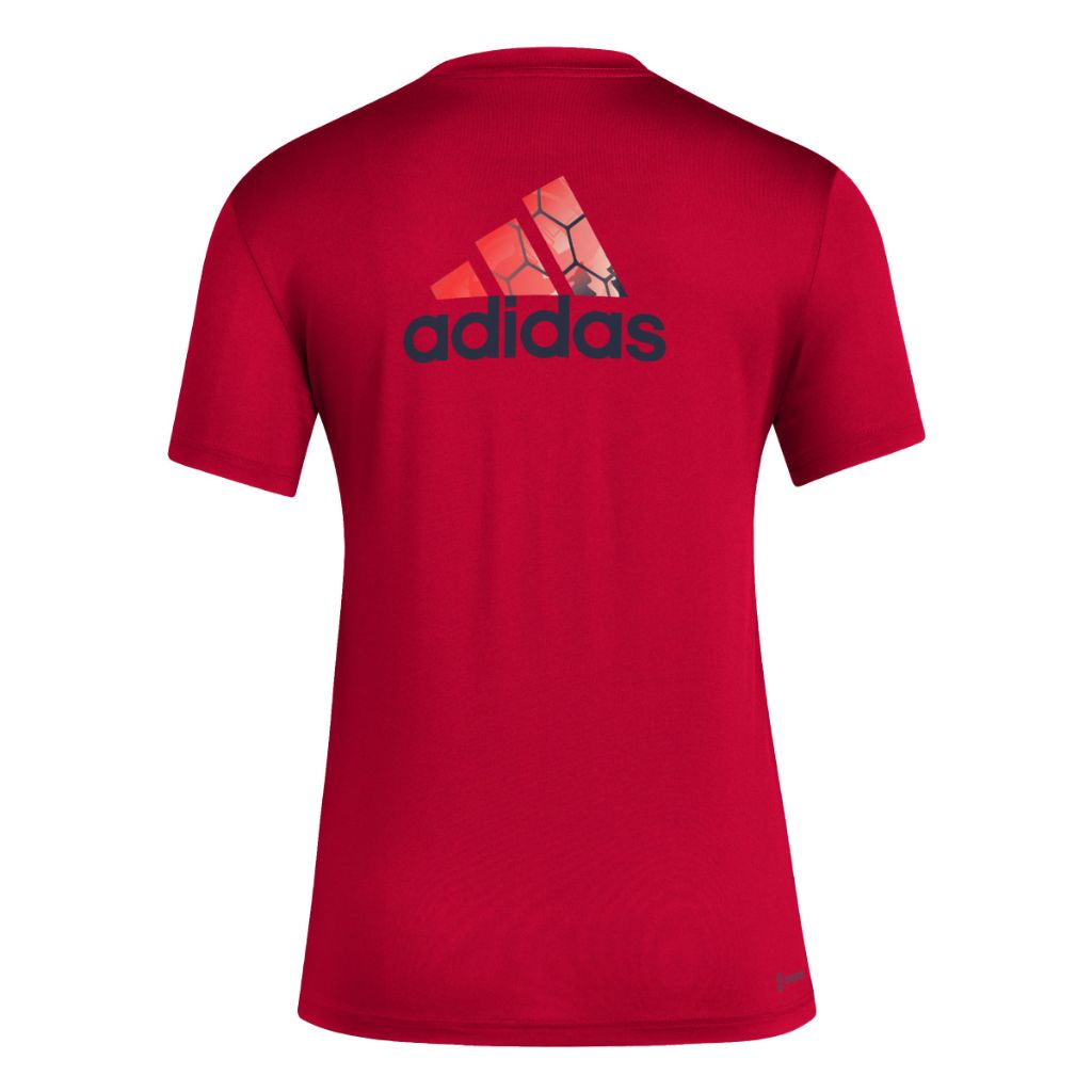 Adidas Women's New England Revolution Local Pop Short Sleeve Pre-game T-shirt, Team Power Red, Medium