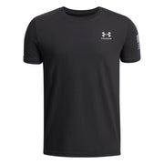Under Armour Boys' Freedom Flag Short Sleeve T Shirt, Black / Steel, Medium